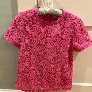 Barbie Pink! Kate Spade Pink Lace Top